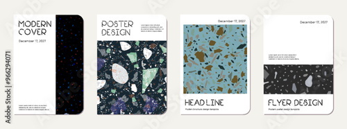 Notepad cover design. Terrazzo abstract