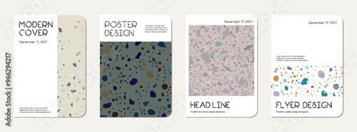 School diary cover design. Terrazzo abstract