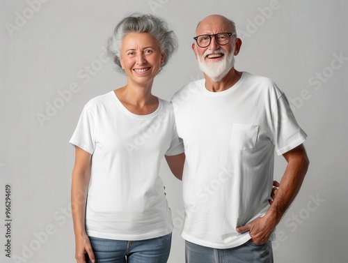 A couple of older people are posing for a picture, generative ai image