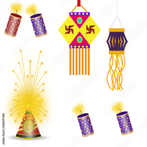 crackers fireworks with lamb for diwali 