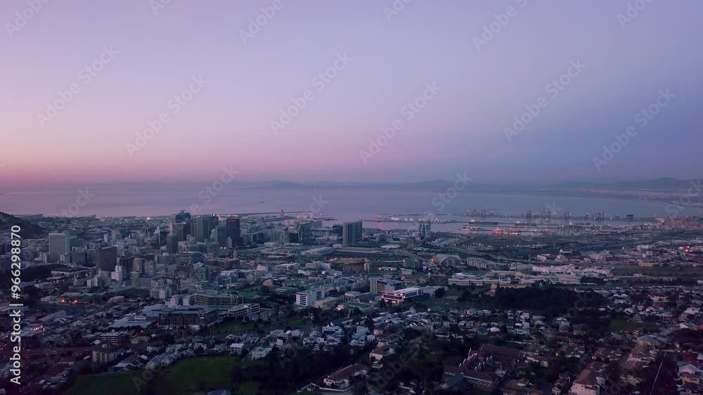 Drone, city and skyline or architecture, sunset and coastline or sea, town and urban infrastructure. Aerial, travel destination and dusk in outdoors, vacation and holiday or trip to skyscrapers Drone, city and skyline or architecture, sunset and coastline or sea, town and urban infrastructure. Aerial, travel destination and dusk in outdoors, vacation and holiday or trip to skyscrapers