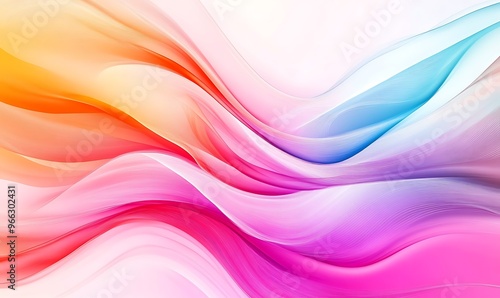 Colorful smooth wavy lines create a dynamic wave on white background 