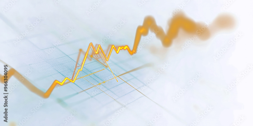 Naklejka premium PNG Dynamic financial data graph illustration