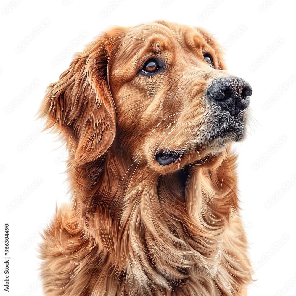 Cute Golden retriever Portrait on Transparent Background Cute Golden retriever Portrait on Transparent Background