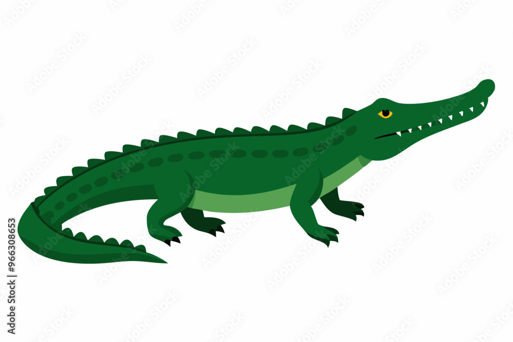 Fototapeta premium Nile Crocodile of Savanna vector art in white background
