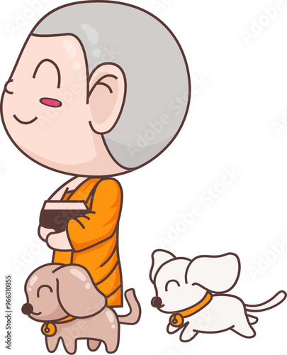 monk and pets  elements photo