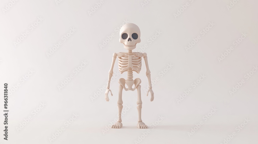 A 3D model of a human skeleton, designed for educational or illustrative purposes. A 3D model of a human skeleton, designed for educational or illustrative purposes.