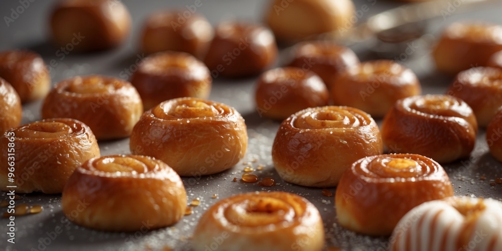 pastry sticky bun bread snack with honey cinnamon. pastry sticky bun bread snack with honey cinnamon.