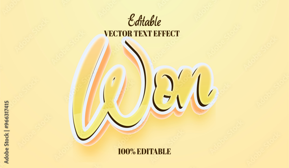 Won poster text effect editable advertisement and display customizable font style Won poster text effect editable advertisement and display customizable font style