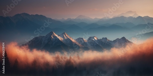 A mountain range with peaks that appear to be made of solidified smoke.
