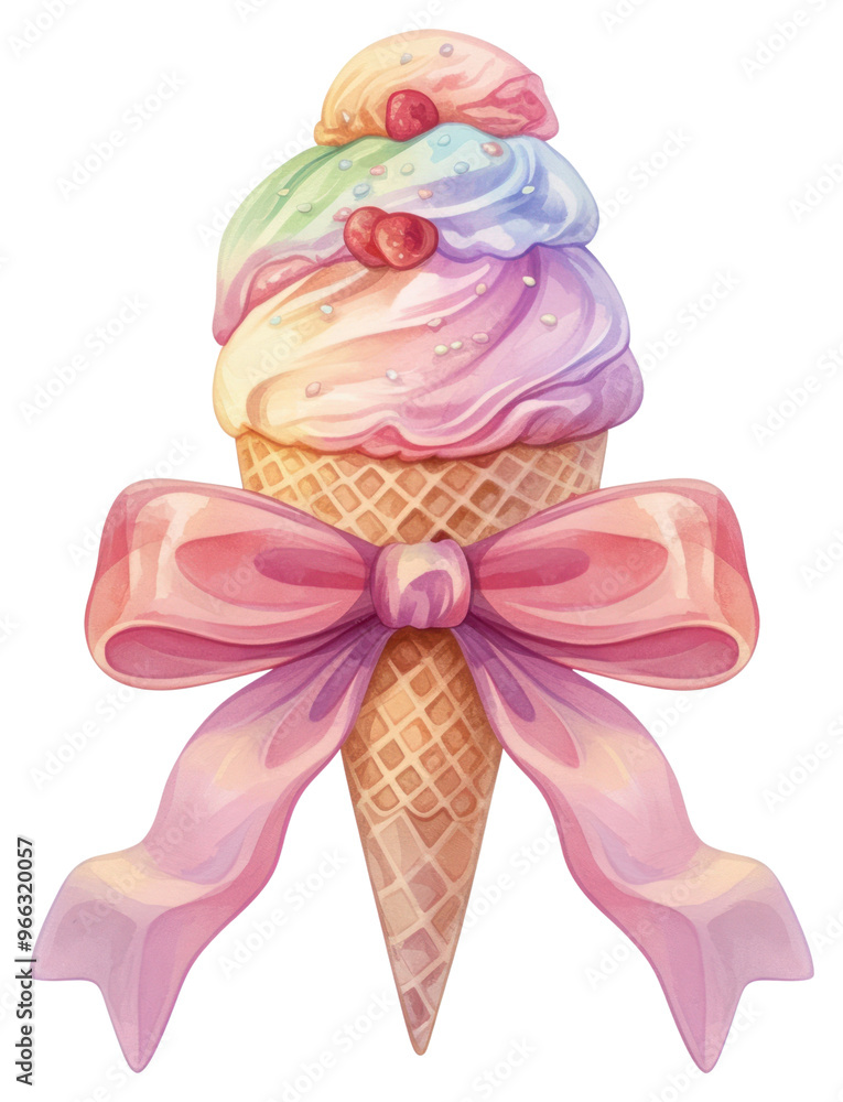 PNG Colorful ice cream cone illustration PNG Colorful ice cream cone illustration