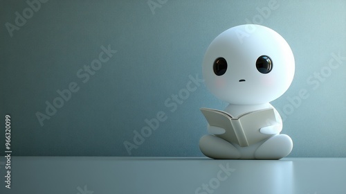 The figure sits quietly, captivated by a book amidst gentle lighting and tranquility