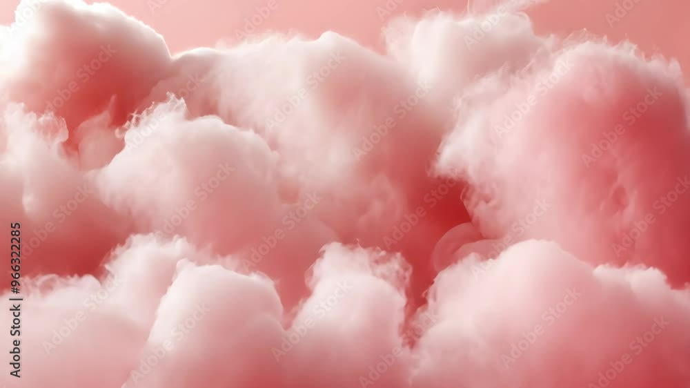 Soft pink clouds swirling in a serene sky at sunset, creating a calming visual experience Soft pink clouds swirling in a serene sky at sunset, creating a calming visual experience