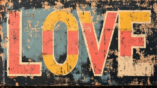 Playful illustration of love inebriation with vibrant lettering on a textured backdrop