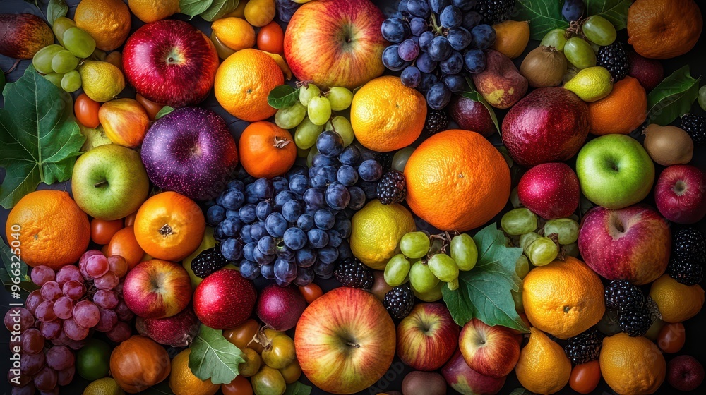 a large pile of fruit and vegetables a large pile of fruit and vegetables