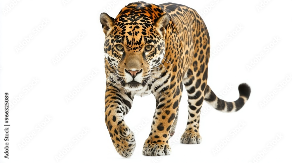 powerful jaguar moves gracefully, its captivating rosette patterns highlighted vividly. This solitary predator embodies the essence of the wild in its focused stride. powerful jaguar moves gracefully, its captivating rosette patterns highlighted vividly. This solitary predator embodies the essence of the wild in its focused stride.