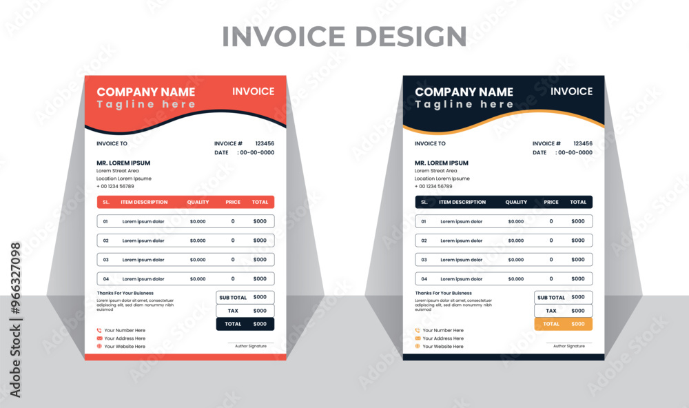 Professional Modern Business Invoice Design Template Professional Modern Business Invoice Design Template