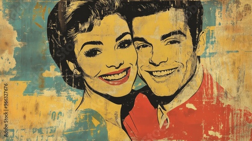 Wallpaper Mural Portrait of a cheerful couple with a smiling woman and her handsome partner showcasing love and joy together Torontodigital.ca
