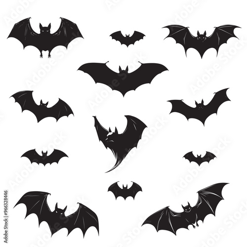   Set of bat silhouettes