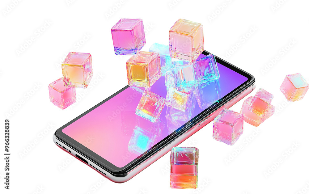 3D illustration of a smartphone on transparent background, png 3D illustration of a smartphone on transparent background, png