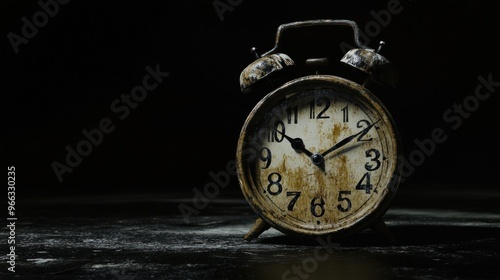 Wallpaper Mural A vintage alarm clock with a rusted face, symbolizing the passage of time. Torontodigital.ca