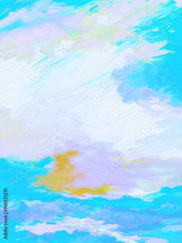 Impressionistic Cloudscape in Bright Colors