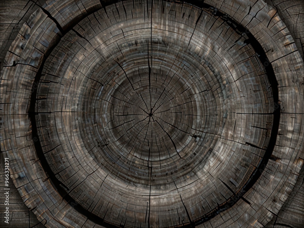 Naklejka premium Concentric tree rings showcasing nature's intricate aging process and textures