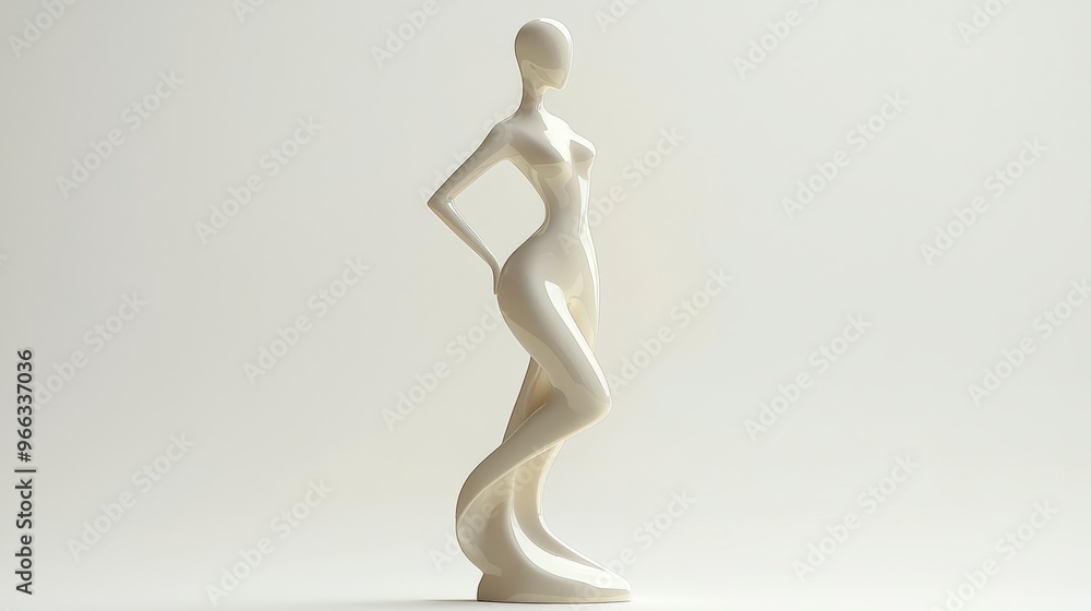 A meticulously crafted ceramic figure of woman stands elegantly, showcasing smooth lines and graceful pose. minimalist design highlights beauty of form and artistry. A meticulously crafted ceramic figure of woman stands elegantly, showcasing smooth lines and graceful pose. minimalist design highlights beauty of form and artistry.