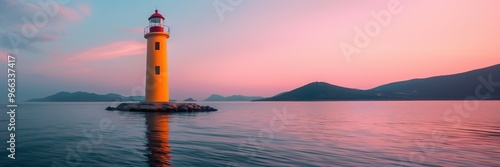 Wallpaper Mural A lighthouse is on a rock in the ocean Torontodigital.ca