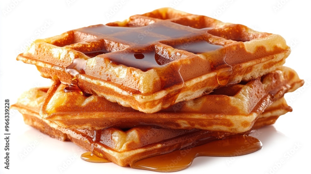 Stack of Belgian Waffles with Syrup Generative AI Stack of Belgian Waffles with Syrup Generative AI