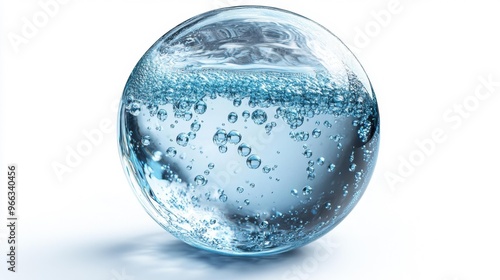 Wallpaper Mural Bubbly Water Sphere Isolated on White Generative AI Torontodigital.ca