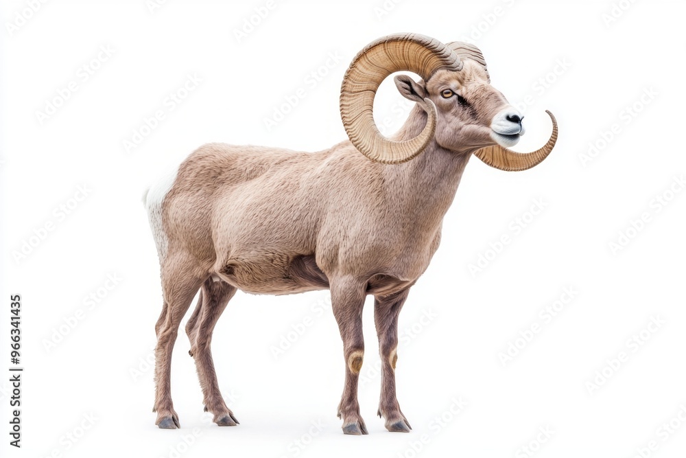 bighorn sheep stands tall and proud, displaying its remarkable curved horns. The animal's strong physique and striking features create an impressive sight. bighorn sheep stands tall and proud, displaying its remarkable curved horns. The animal's strong physique and striking features create an impressive sight.