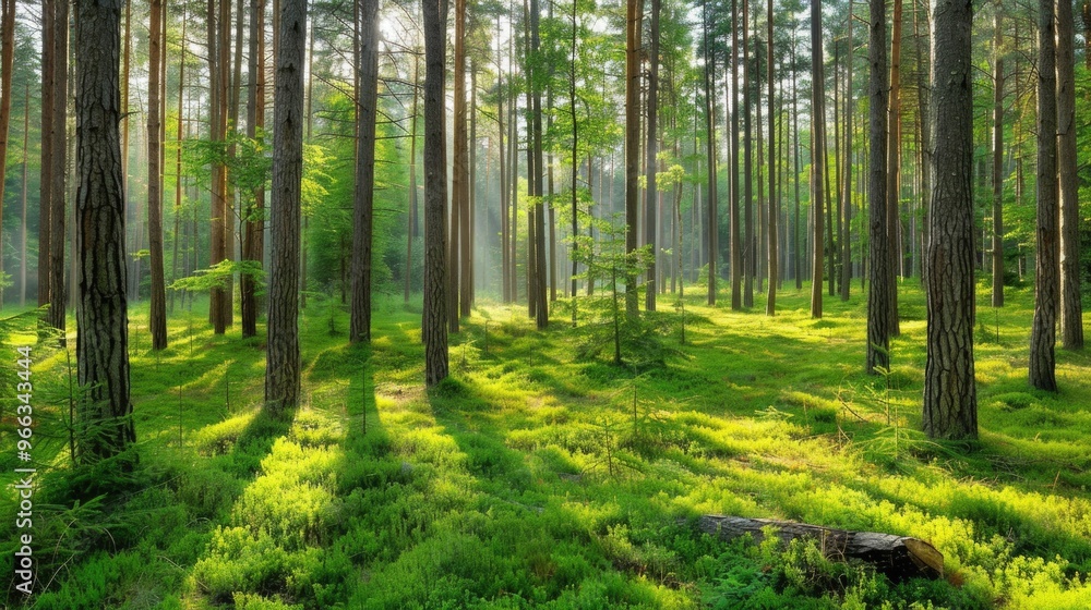 lush green forest in the morning with sunlight streaming through the trees and a peaceful natural atmosphere
lush green forest in the morning with sunlight streaming through the trees and a peaceful natural atmosphere