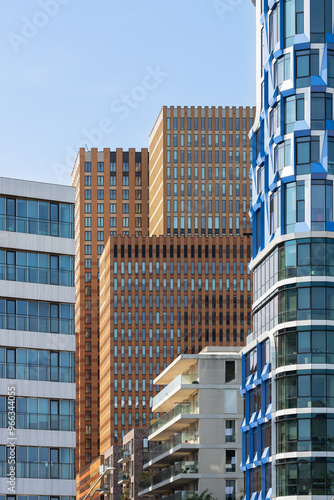 Modern high-rise office buildings in the business district - Zuidas, of Amsterdam.