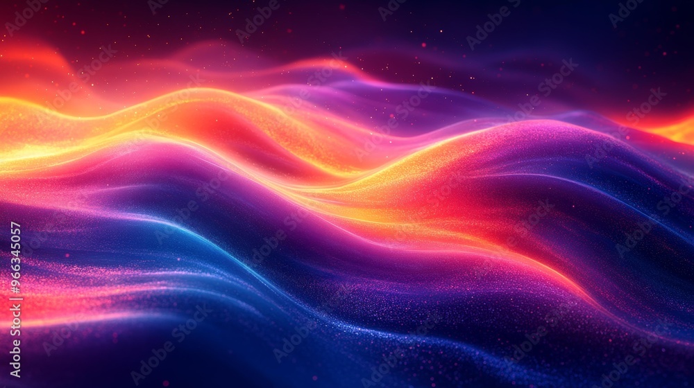 Abstract glowing waves in neon colors Generative AI Abstract glowing waves in neon colors Generative AI