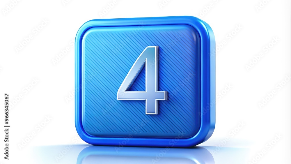 A 3D illustration of a blue square icon with the number 4 centered in a modern, sleek design, symbolizing innovation and cutting-edge technology. A 3D illustration of a blue square icon with the number 4 centered in a modern, sleek design, symbolizing innovation and cutting-edge technology.