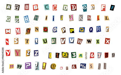Retro Magazine Newspaper Cutout Letters and Numbers Alphabet