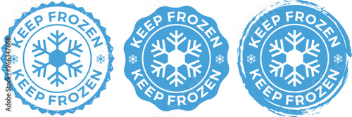Keep Frozen Vector Sign for Package. Labels for frozen product isolated on white