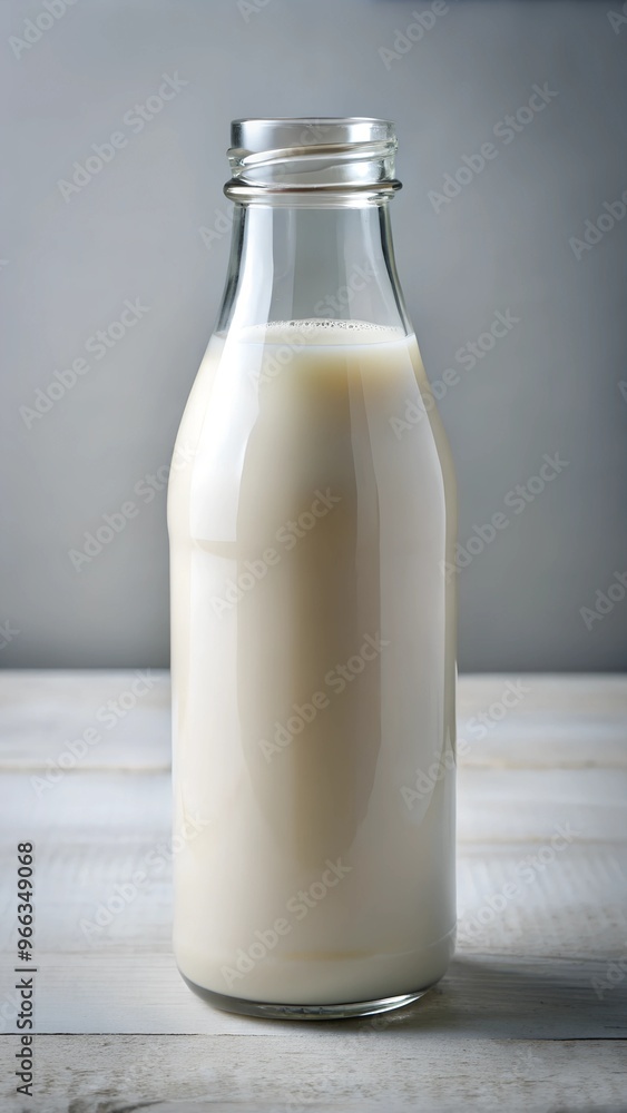 bottle of milk and glass bottle of milk and glass