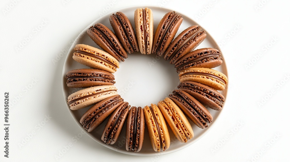 A white plate adorned with a chocolate-frosted donut and sprinkled with colorful sprinkles A white plate adorned with a chocolate-frosted donut and sprinkled with colorful sprinkles