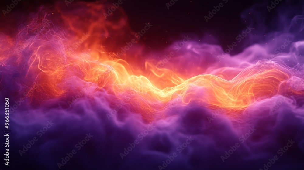 Fiery Abstract Purple and Orange Clouds Generative AI Fiery Abstract Purple and Orange Clouds Generative AI