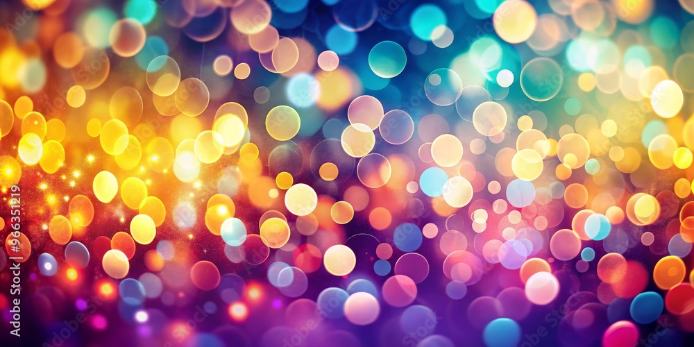 Naklejka premium Abstract Bokeh Background with Vibrant Colors and Sparkling Lights, bokeh, abstract, light