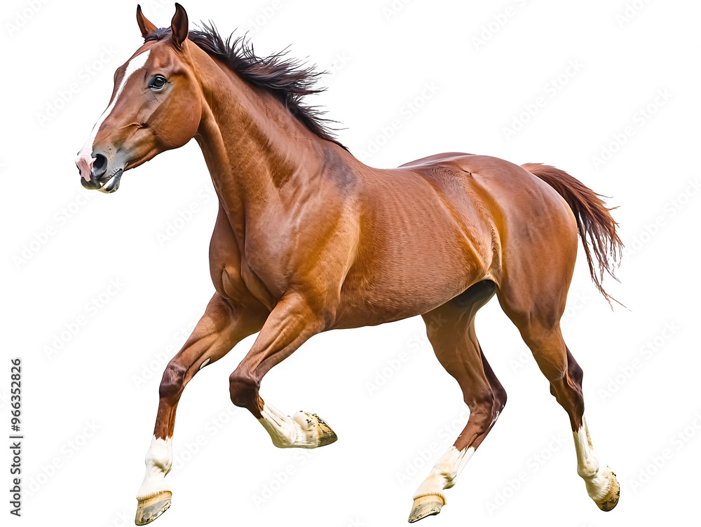 Obraz premium a horse running on a white background