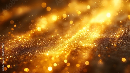 Golden Sparkling Lights and Dust Generative AI