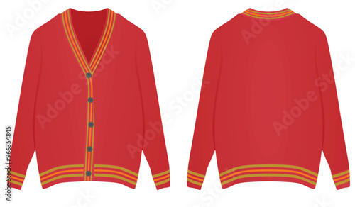 Women red jumper. vector illustration