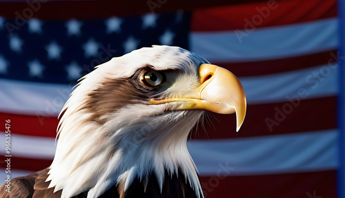 bald eagle soared majestically gritty american flag symbolizing unique patriotism ideal celebrating independence day memorial day