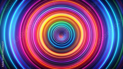 Vibrant Abstract Background Featuring Concentric Circles in Neo Style for Creative Projects