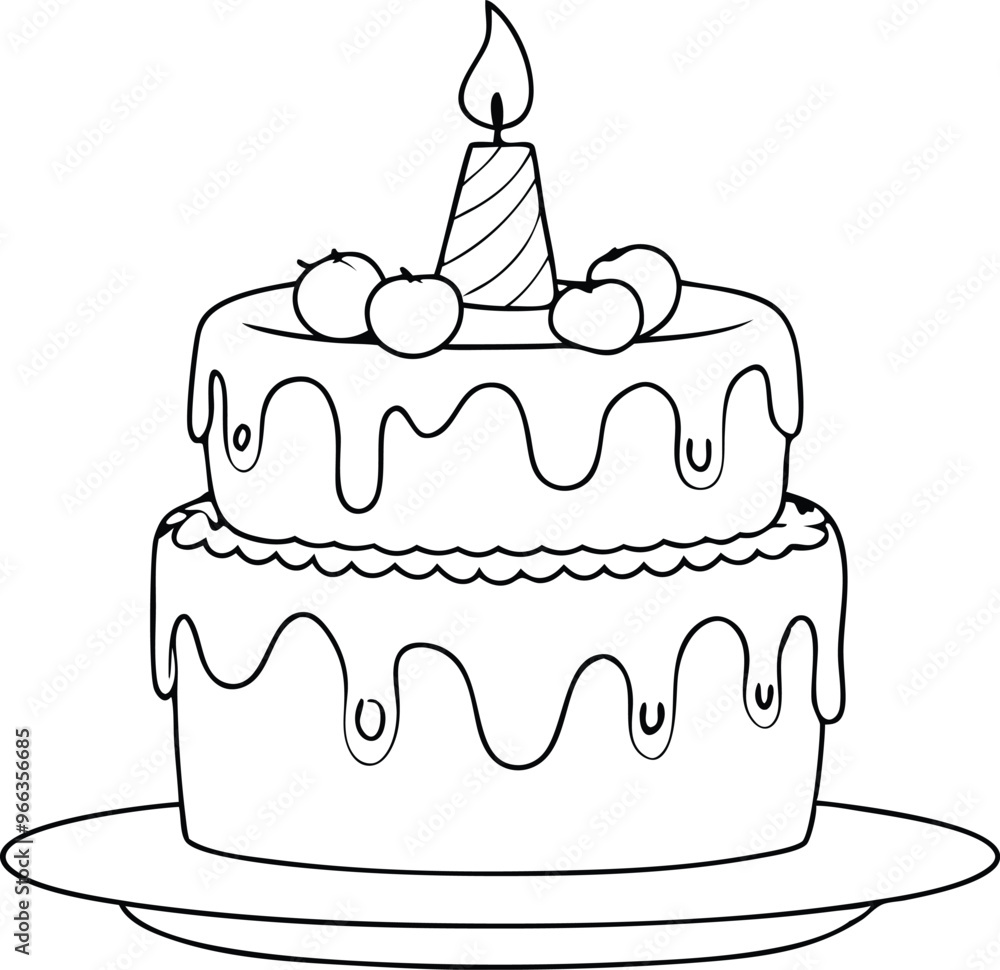 halloween cake line art vector illustration halloween cake line art vector illustration