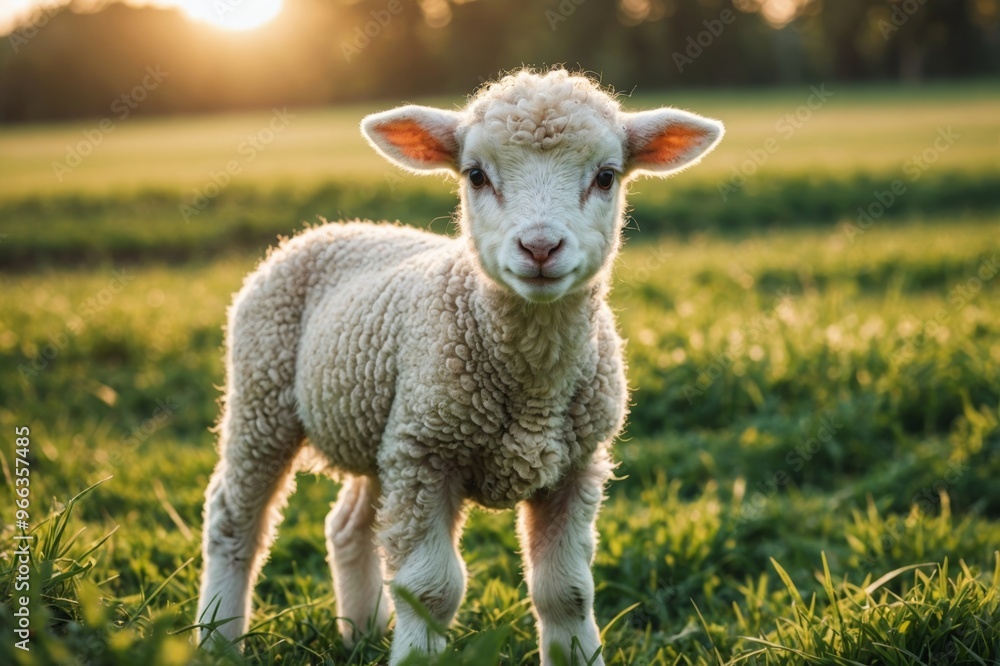 adorable baby lamb exploring the lush green fields adorable baby lamb exploring the lush green fields