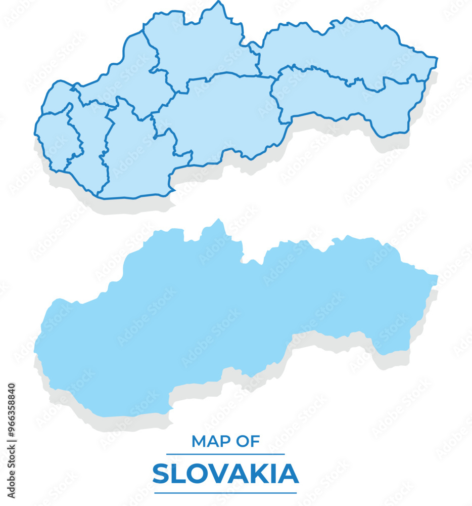 Fototapeta premium Vector Slovakia map set simple flat and outline style illustration